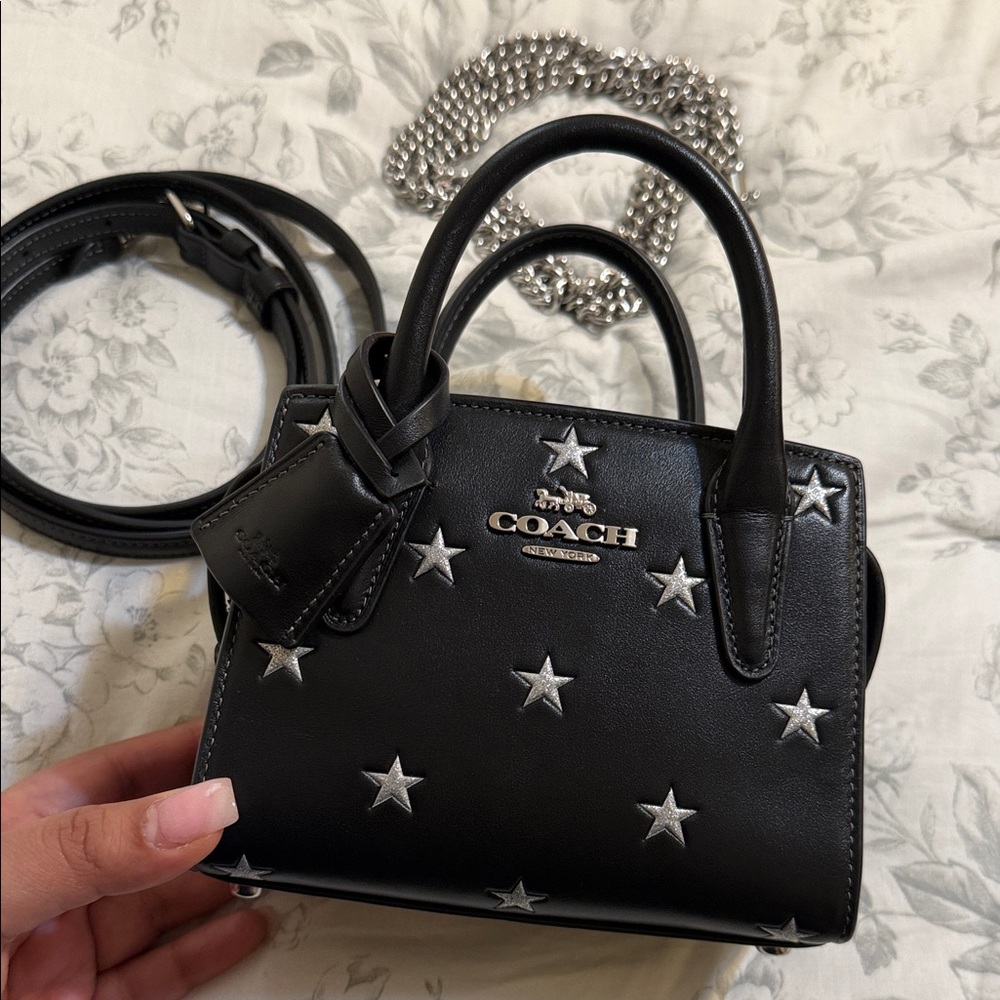 Coach Mini Bag in Black with Silver Stars